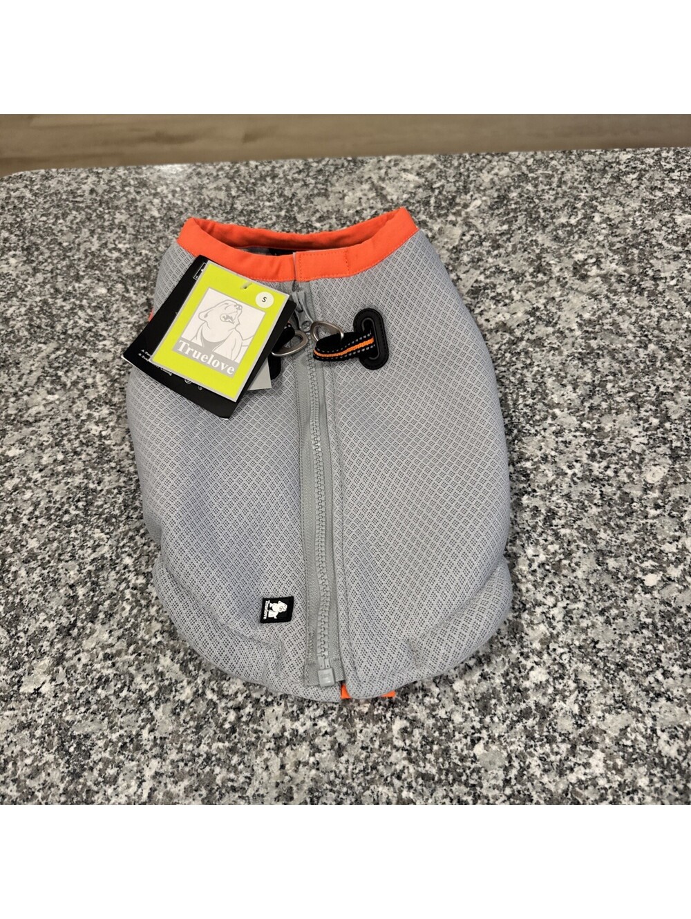 Truelove Dog Cooling Vest Harness Gray Orange Evaporative Mesh Size S